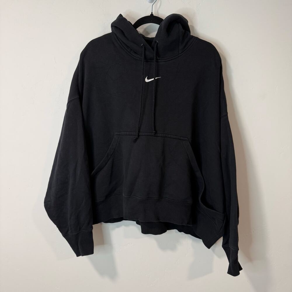 Nike Women's Over-Oversized Pullover Hoodie Phoenix Sweatshirt Black Large
